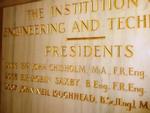Institute of Electrical Engineers Presidents name cut in Marble and gilded.