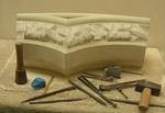 Carving Voussoir springers for St Nicholas Church. Peper Harow.New west window