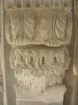 Detail of portland stone vermiculation carved in-situ Arethusa Diana fountain, Bushy Park