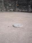 Ancient Theatre of Epidaurus Athens.Replica of the marble column base as the Centrepiece of the National Theatre's touring adaptation of Phedre.