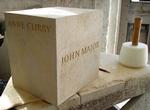 Houses of Parliament, London. Pedestal for bronze bust of former Prime Minister John Major by the sculptor Anne Curry.