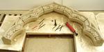 Finished Carving  for St Nicholas Church. Peper Harow.New West Window.In the workshop before fixing on site.