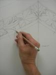 Drawing for new Ogee Arch  Full scale in workshop for St Nicholas Parish Church. Peper Harow.Surrey