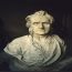 Bust of Alexander Pope by Michael Rysbrack (mid 18th Century). Temple of British Worthies, Stowe School, 1993 (for Clivedon Conservation)