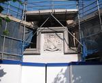 Archbishop Amigo Hall.Southwark Roman Catholic Cathedral.View of completed large inscription over the main enterance doorway.