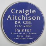 Blue plaque designed and made in ceramic, for the Artists formar home and studio in Kennington.