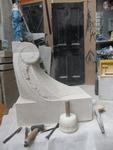 Union Chapel.Carving Large Buttress Crockett in workshop.