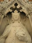 Statue of Queen Eleanor. Yorkshire Roses to niche Canopy.